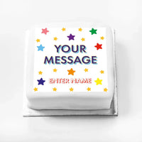 Personalised Slogan Gift Cake – Bright Stars Your Own Message With Name Personalised Cake