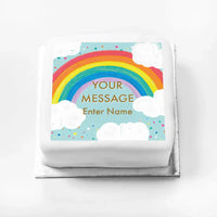 Personalised Slogan Gift Cake – Rainbow Blue Your Own Message With Name Personalised Cake