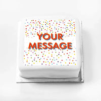 Personalised Slogan Gift Cake – Bright Dots Your Own Message Without Name Personalised Cake