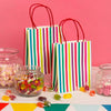 Colourful Striped Paper Party Bags (x8) Kids Party