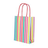 Colourful Striped Paper Party Bags (x8) Kids Party