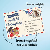 Personalised London Bear Invitations Monster Parties