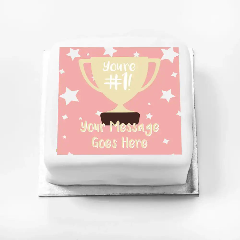 Personalised Message Gift Cake – You're Number 1 Pink Message Only Personalised Gift Cake