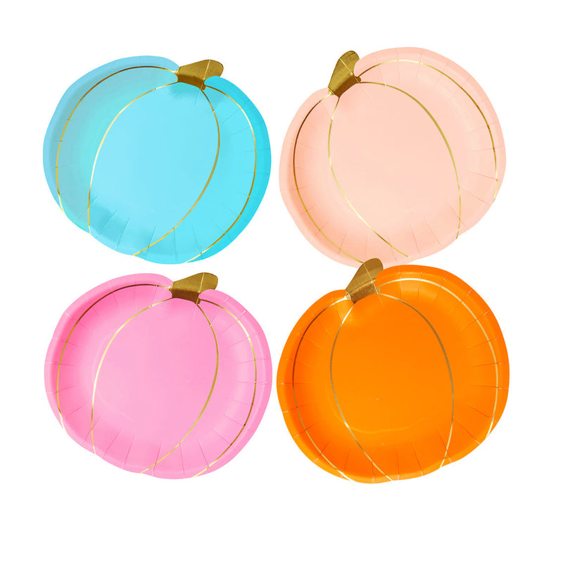 Halloween Pumpkin Paper Plates - 8 Pack Halloween