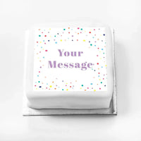 Personalised Slogan Gift Cake – Pastel Dots Your Own Message Without Name Personalised Cake