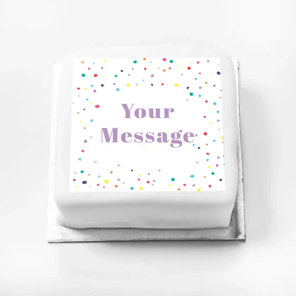 Personalised Slogan Gift Cake – Pastel Dots Your Own Message Without Name Personalised Cake