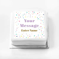 Personalised Slogan Gift Cake – Pastel Dots Your Own Message With Name Personalised Cake