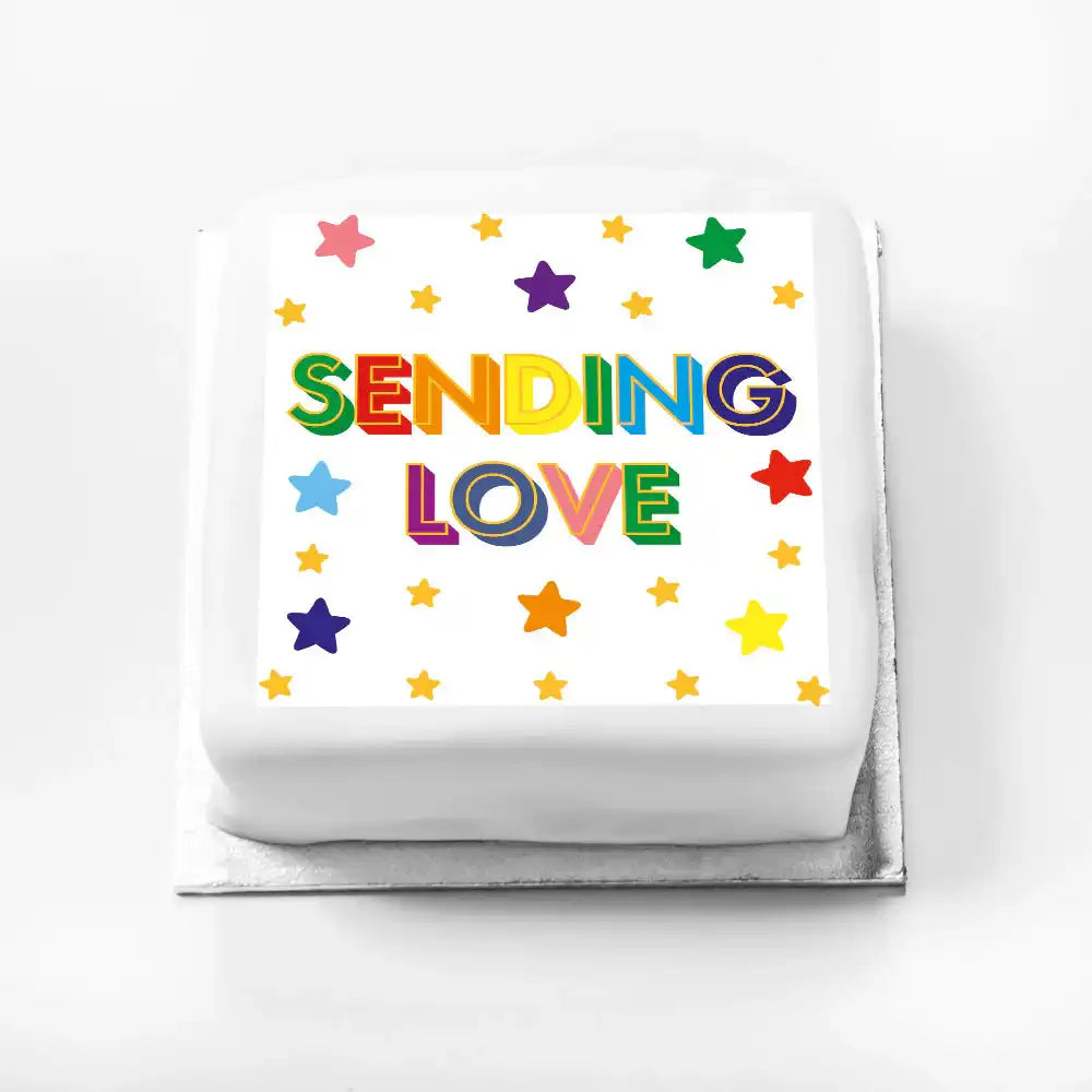 Personalised Slogan Gift Cake – Bright Stars Sending Love Without Name Personalised Cake