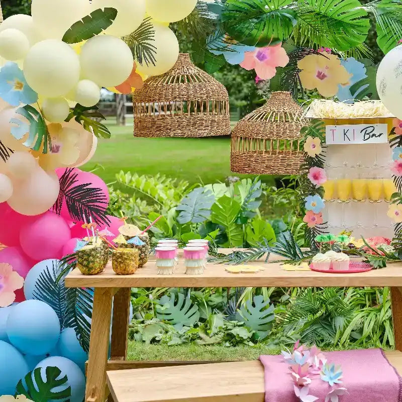 Hawaiian Honeycomb Palm Trees Cupcake Toppers Summer