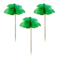 Hawaiian Honeycomb Palm Trees Cupcake Toppers Summer