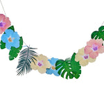 Hawaiian Palm Leaf & Hibiscus Flower Party Garland (2m)