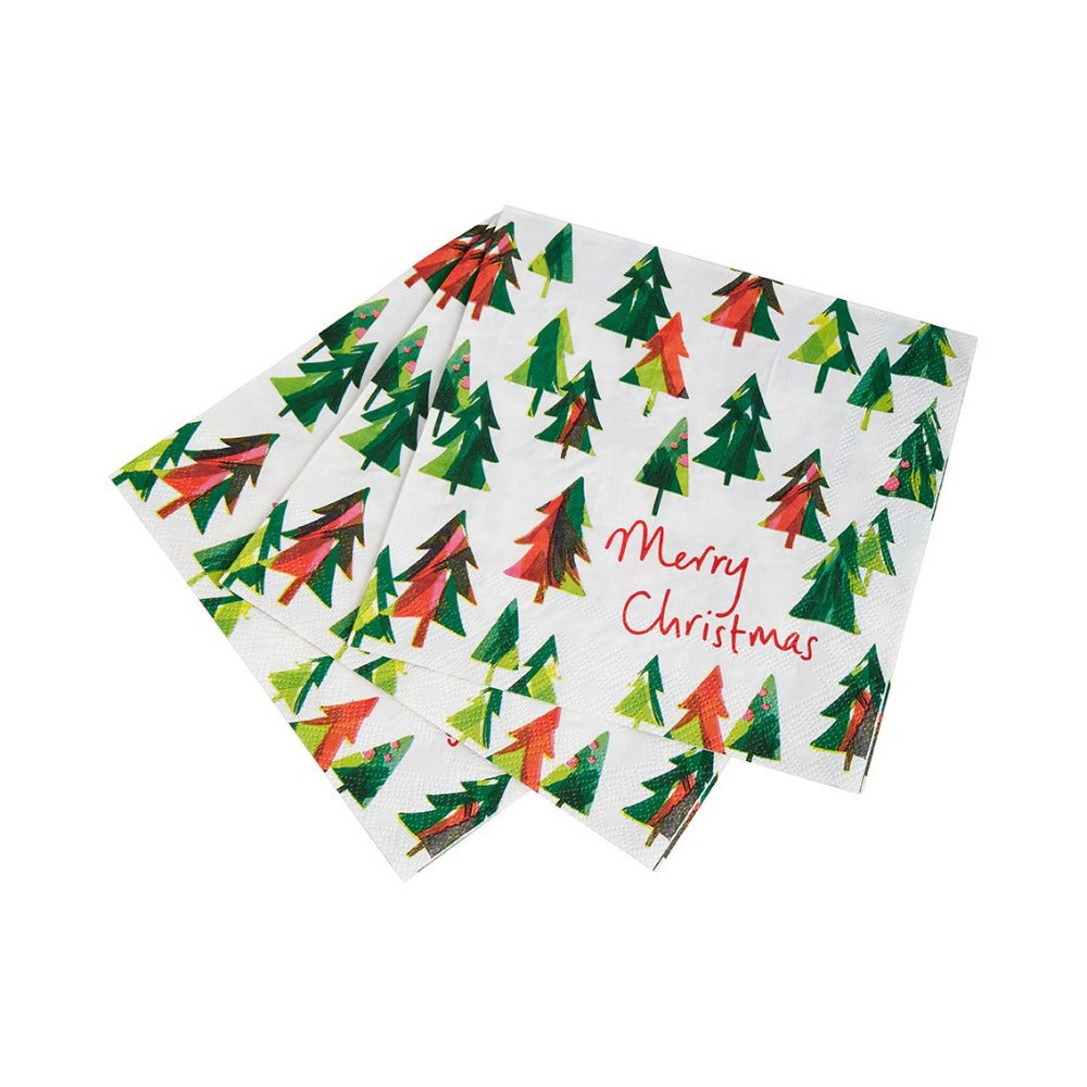 Green Christmas Tree Napkins (x20) Christmas 2024