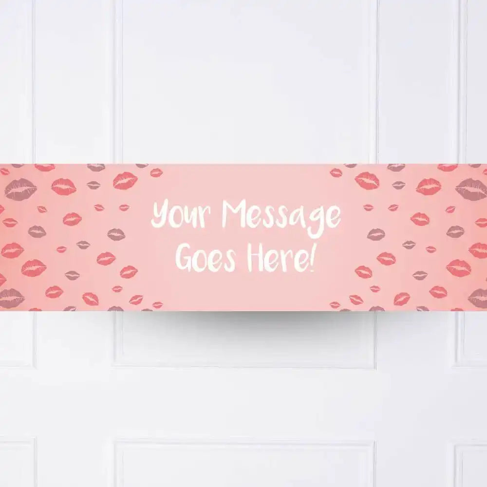 Lips Personalised Party Banner No Personalised Banner