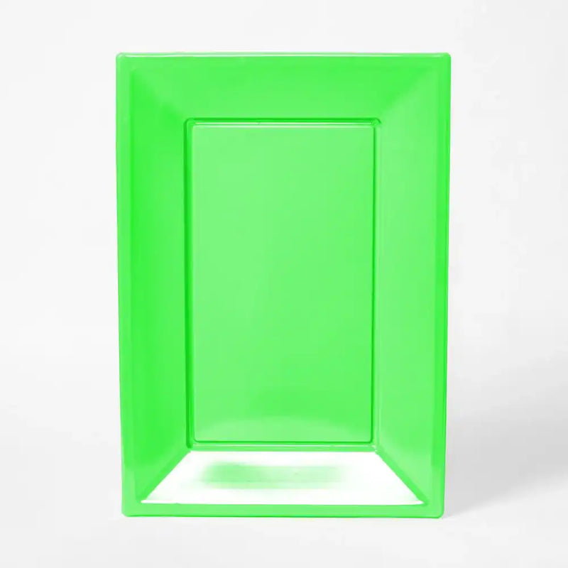 Reusable Plastic Serving Trays - Bright Green (x3) General Party