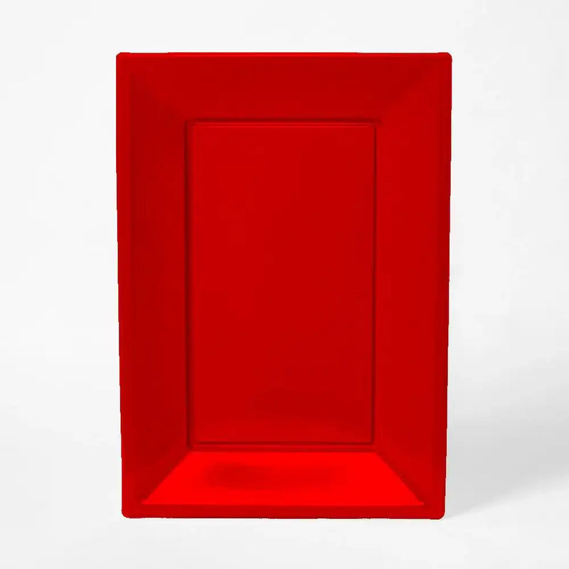 Reusable Plastic Serving Trays - Red (x3) General Party