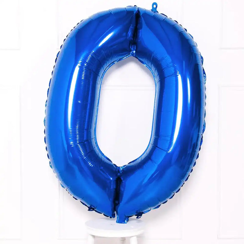 Supershape Blue 34" Helium Balloon Number 0 General Party