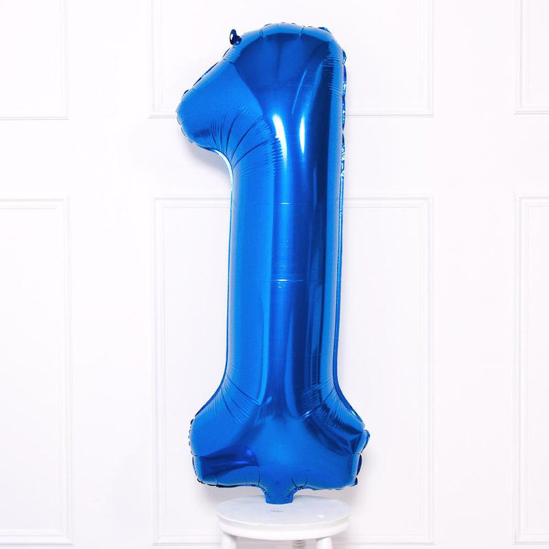 Supershape Blue 34" Helium Balloon Number 0-9