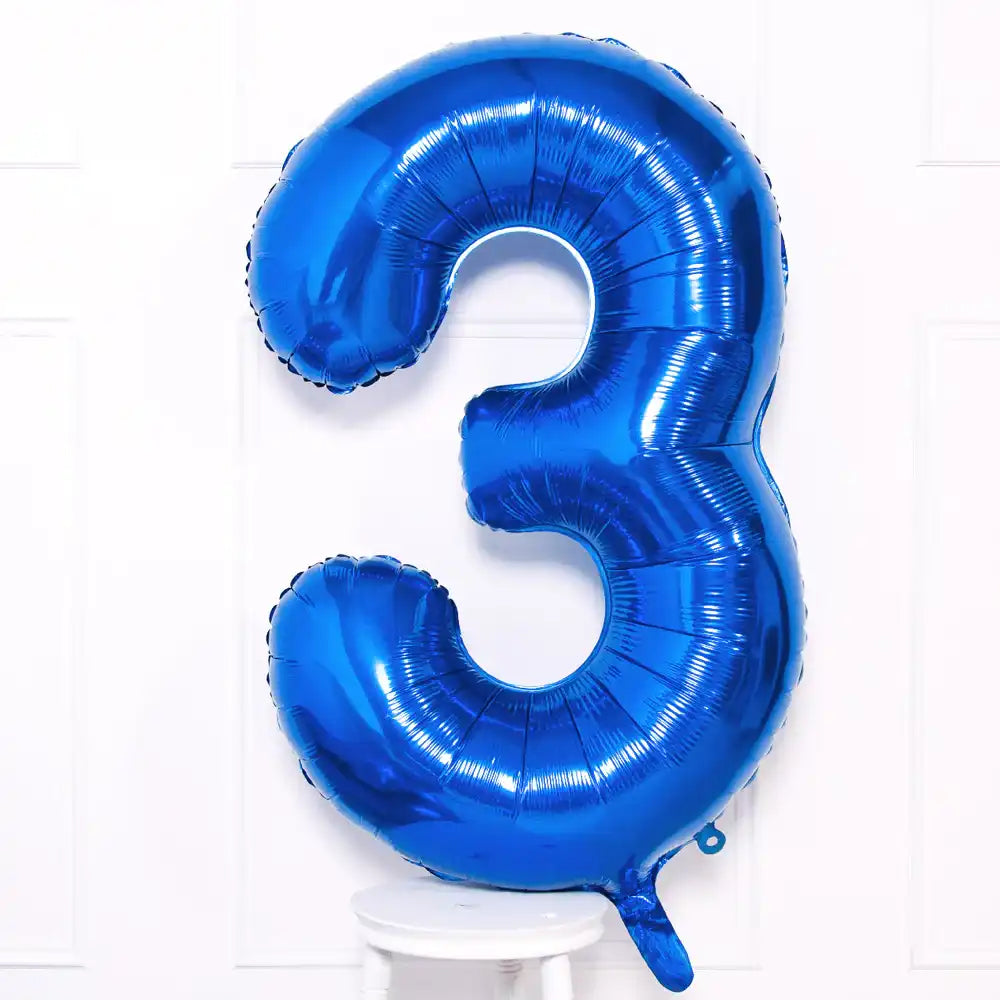 Supershape Blue 34" Helium Balloon Number 3 General Party