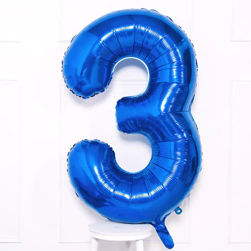 Supershape Blue 34" Helium Balloon Number 3 General Party