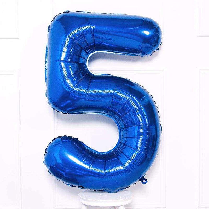 Supershape Blue 34" Helium Balloon Number 5 General Party