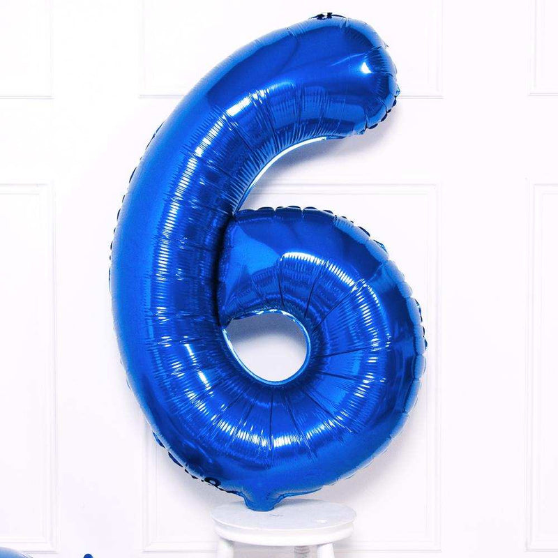 Supershape Blue 34" Helium Balloon Number 6 General Party