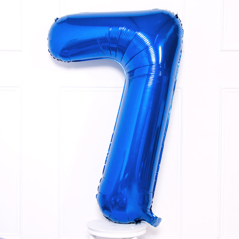 Supershape Blue 34" Helium Balloon Number 7
