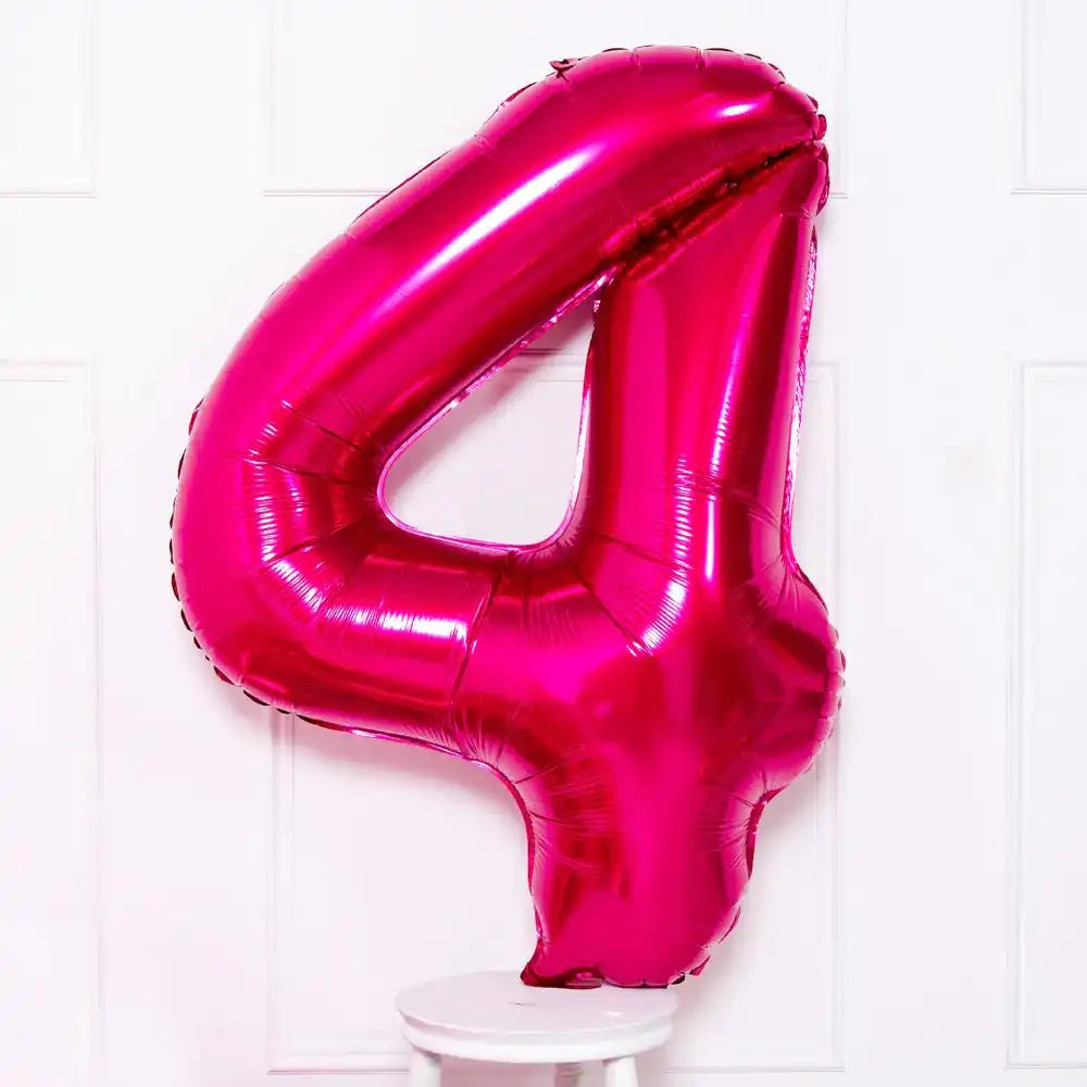 Supershape Pink 34" Helium Balloon Number 4 General Party