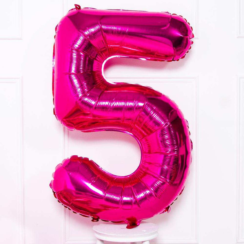 Supershape Pink 34" Helium Balloon Number 5 General Party