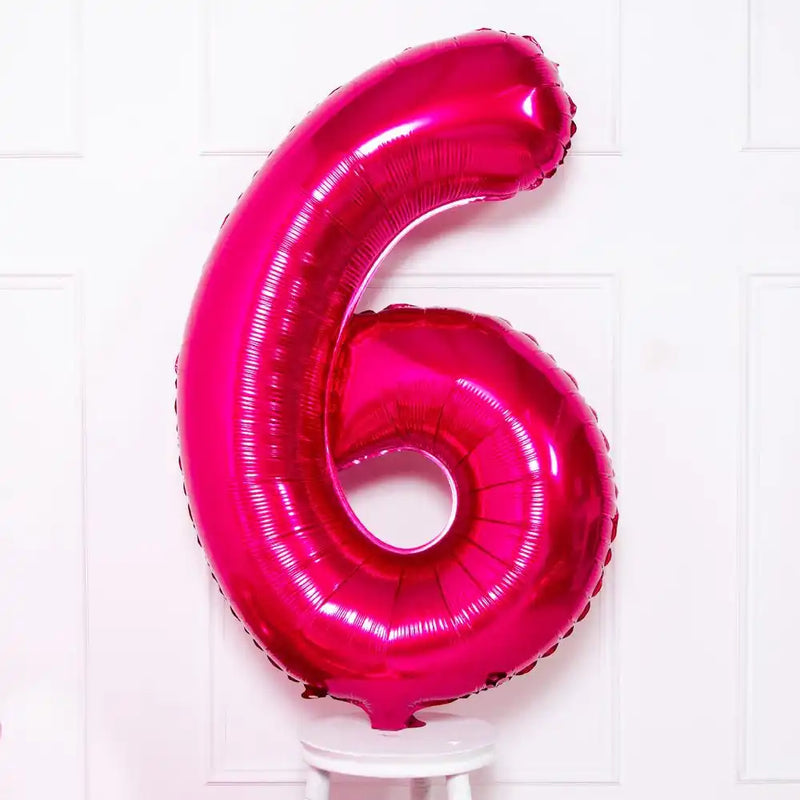 Supershape Pink 34" Helium Balloon Number 6 General Party