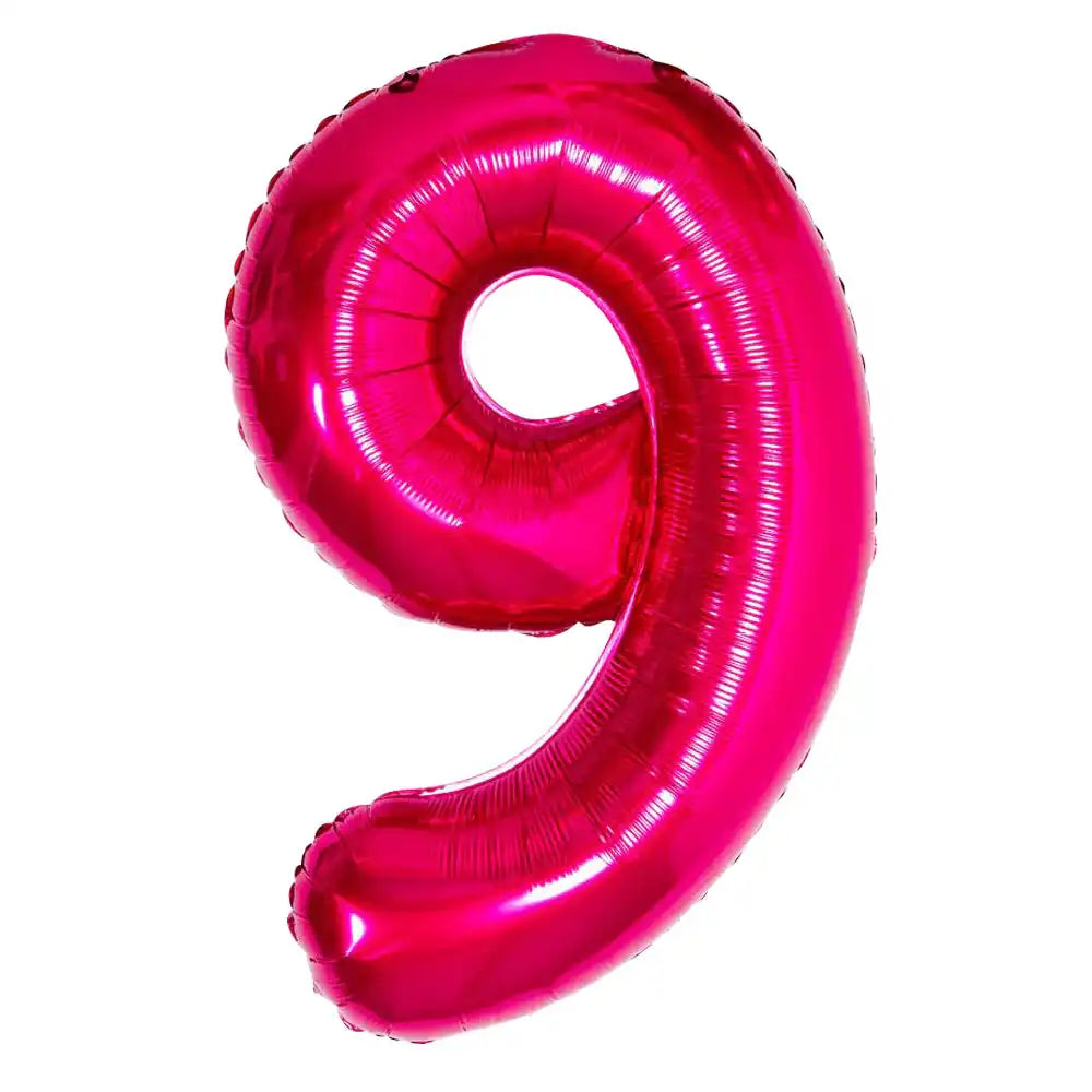 Supershape Pink 34" Helium Balloon Number 9 General Party
