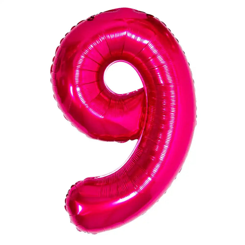 Supershape Pink 34" Helium Balloon Number 9 General Party