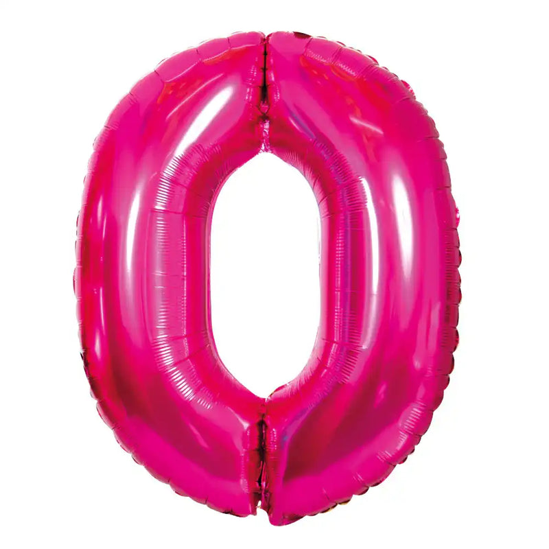 Supershape Pink 34" Helium Balloon Number 0 General Party
