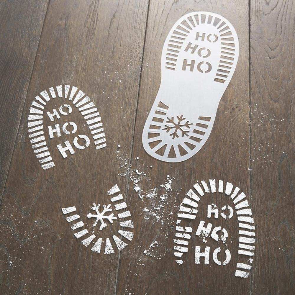 Santa's Foot Print Stencils Christmas 2024