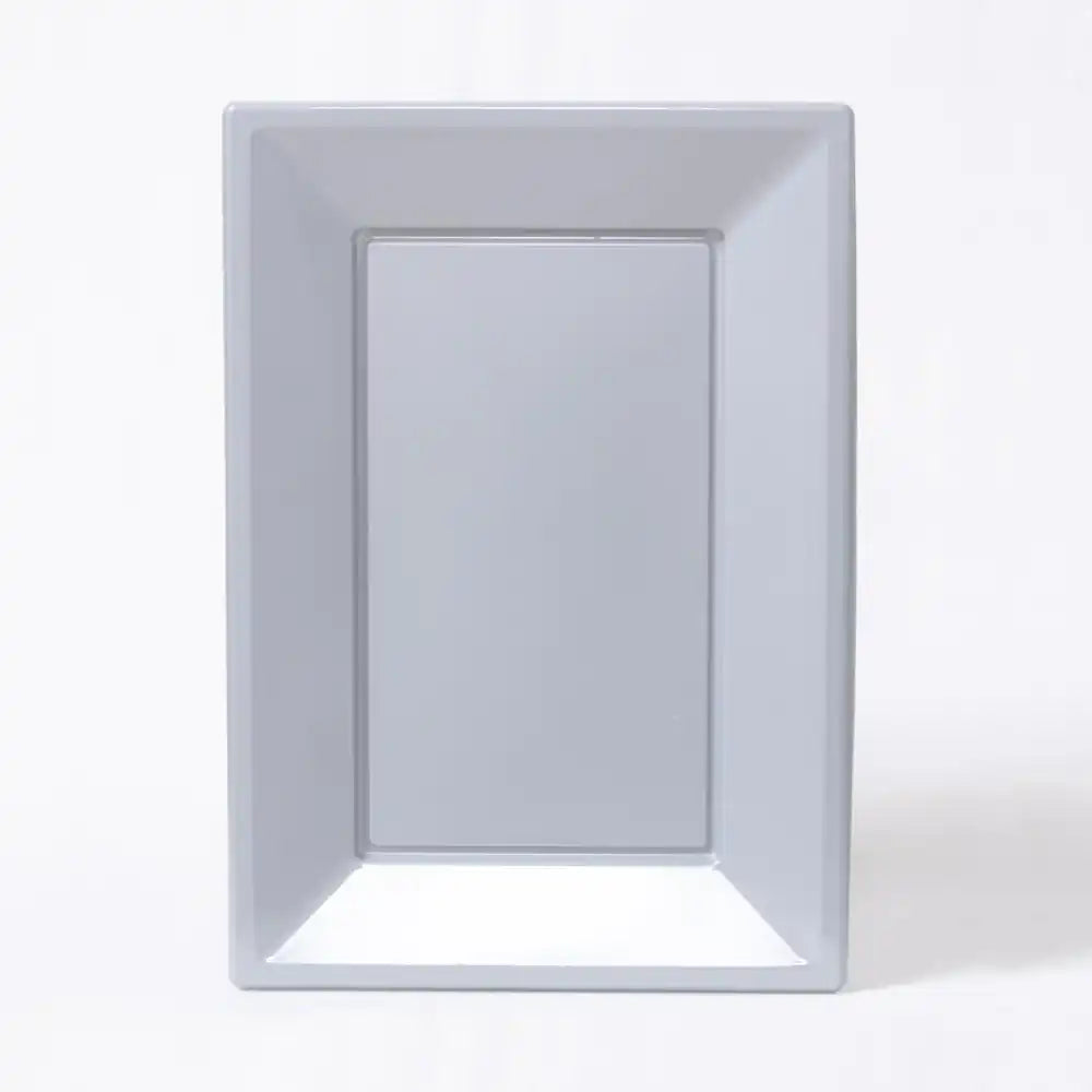 Reusable Plastic Serving Trays - Silver (x3) General Party