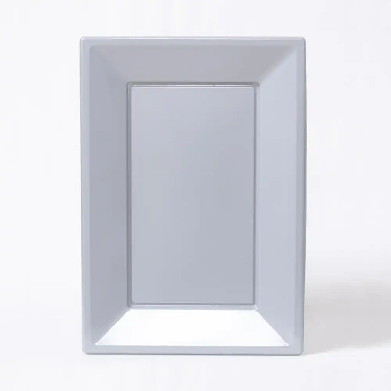 Reusable Plastic Serving Trays - Silver (x3) General Party