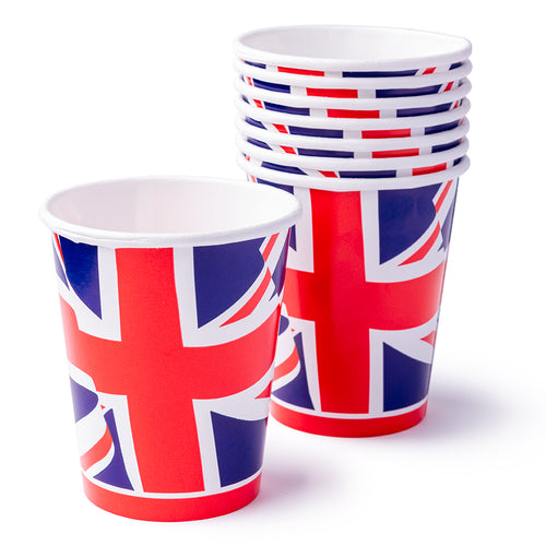 Union Jack Paper Party Cups (x8)