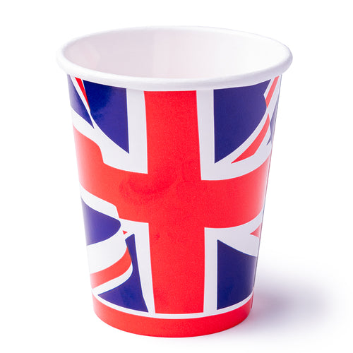 British Party Cups with Lids and Straws, PlasticUnion Jack Party Drink  Cups, England Party, Royal Wedding Party, Union Jack Heart Cups