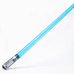 An inflatable laser sword with a blue blade