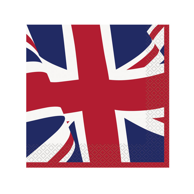 Union Jack Paper Party Napkins (x16)
