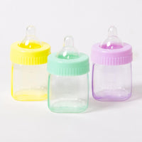 Baby Bottle Fillable Multi-Coloured (x6) Baby Shower