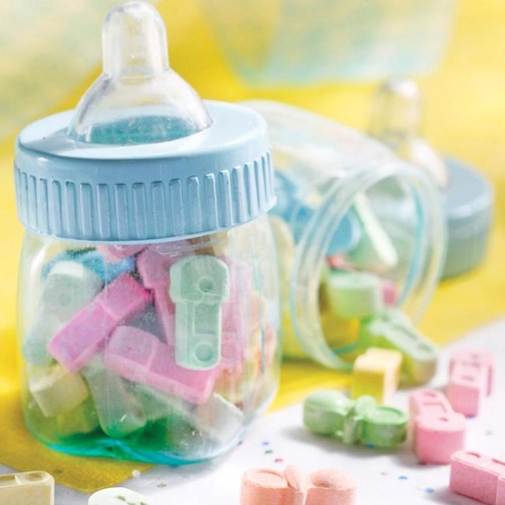 Baby Bottle Fillable Multi-Coloured (x6) Baby Shower