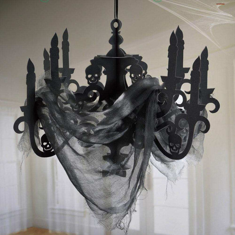 Black Gothic Paper Chandelier Halloween 2024
