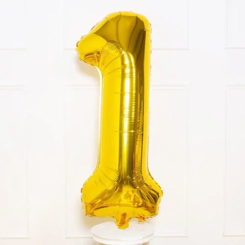 Supershape Gold 34" Helium Balloon Number 1 General Party