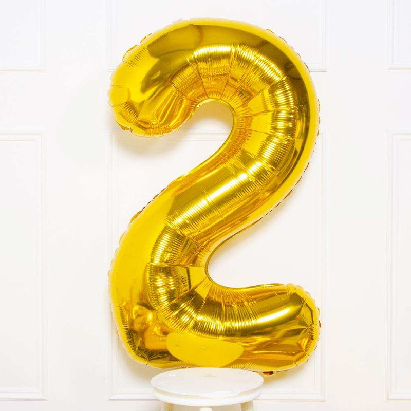 Supershape Gold 34" Helium Balloon Number 2 General Party