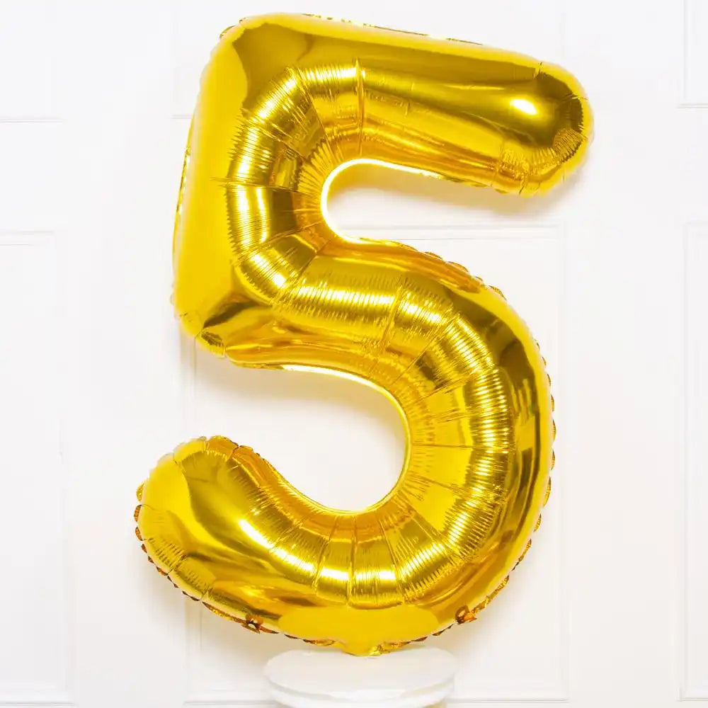 Supershape Gold 34" Helium Balloon Number 5 General Party