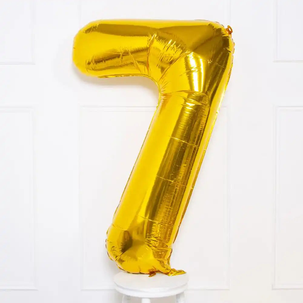 Supershape Gold 34" Helium Balloon Number 7 General Party