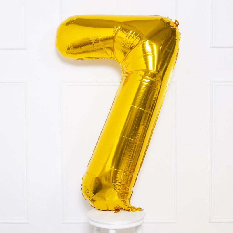 Supershape Gold 34" Helium Balloon Number 7