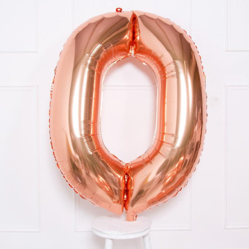 Supershape Rose Gold 34" Helium Balloon Number 0