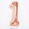 Supershape Rose Gold 34" Helium Balloon Number 1 General Party