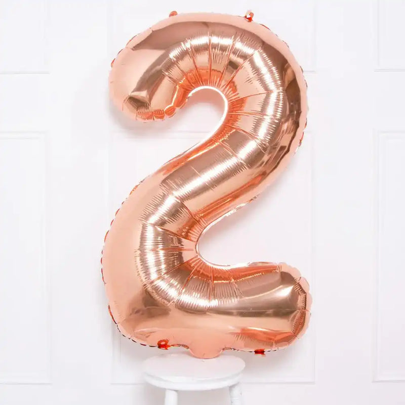 Supershape Rose Gold 34" Helium Balloon Number 2 General Party